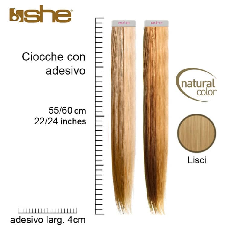 SHE Extension con Biadesivo 55-60 cm Capelli Lisci
