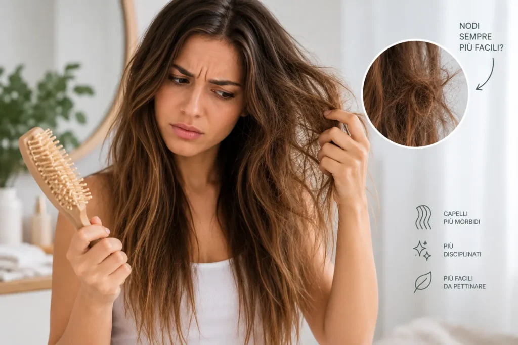 Capelli annodati facilmente cause e rimedi