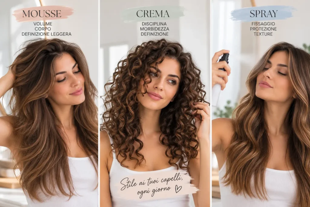 Mousse, spray o crema quale prodotto usare per lo styling