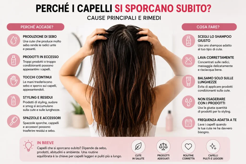 Perché i capelli si sporcano subito Cause e rimedi